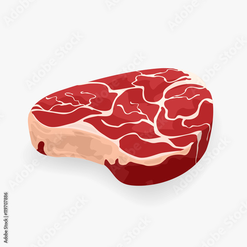 Raw meat steak vector illustration