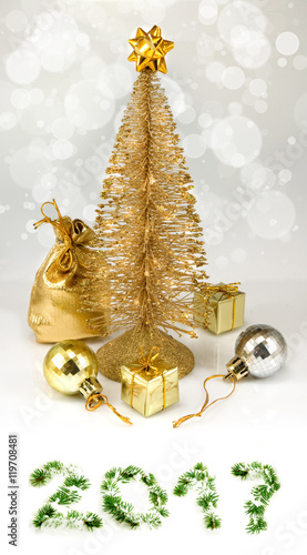 image of many Christmas decorations closeup