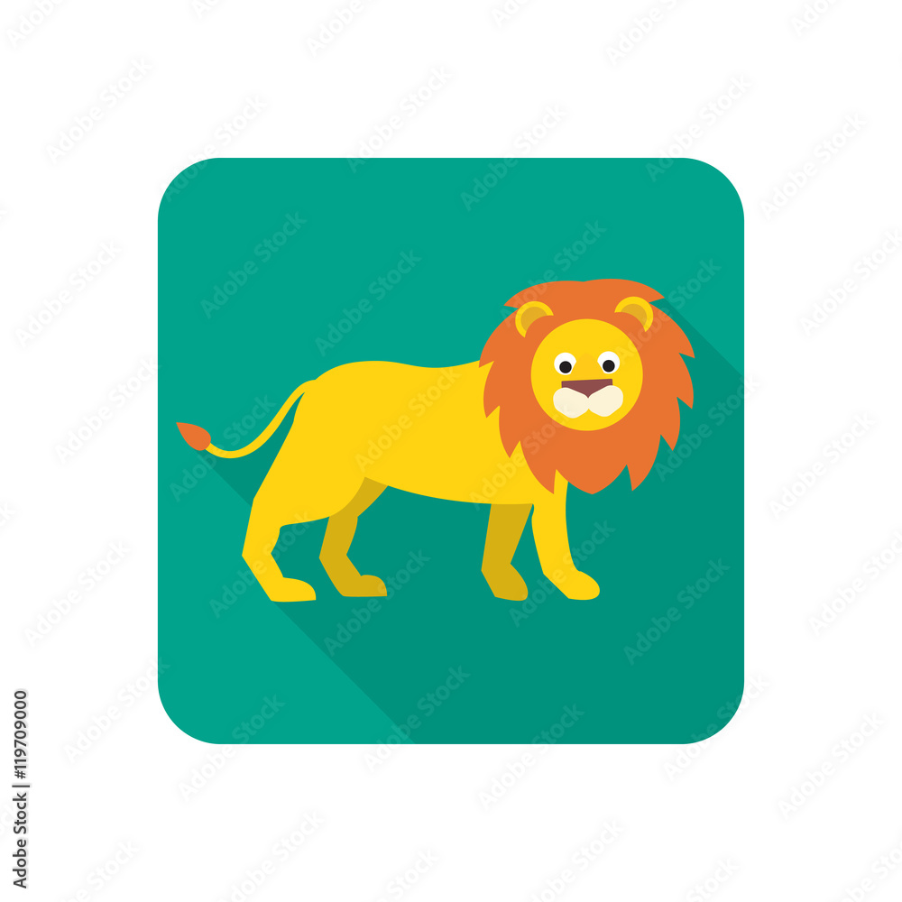 Obraz premium Lion color flat icon