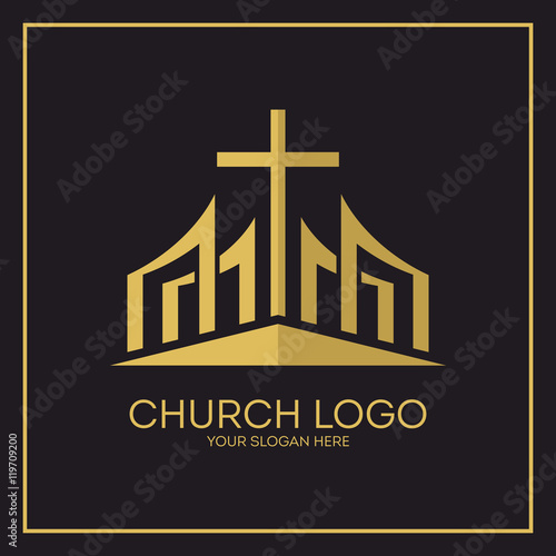 Church logo. Christian symbols. The Ascension of the Lord's Cross.