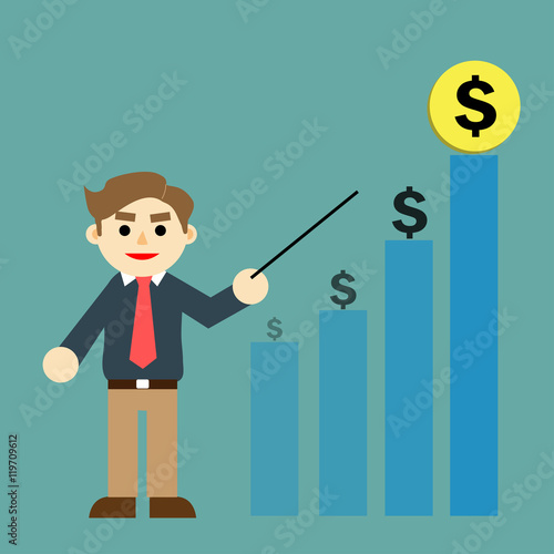 Businessman presentation of profits and success