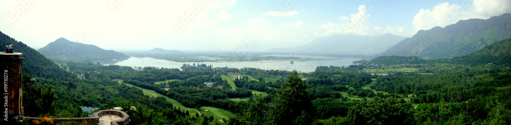 Panoramic view of Dal lake from Pari Mahal Panoramic view of Dal lake from Pari Mahal