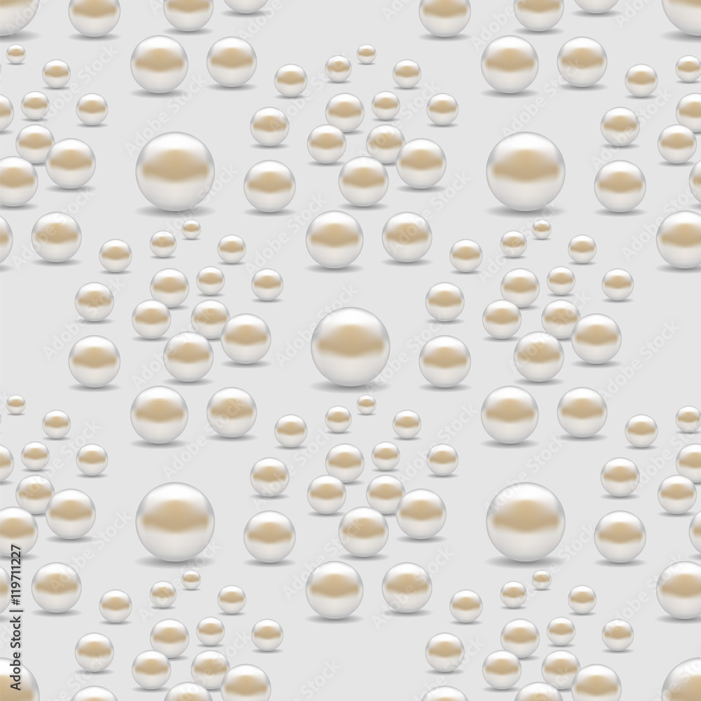Scattered Pearls Seamless Pattern Isolated on Grey Background Scattered Pearls Seamless Pattern Isolated on Grey Background
