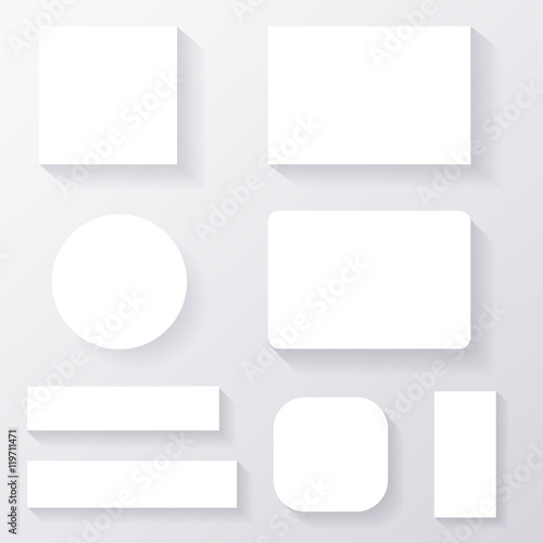 Set of banner shadow white paper. Vector