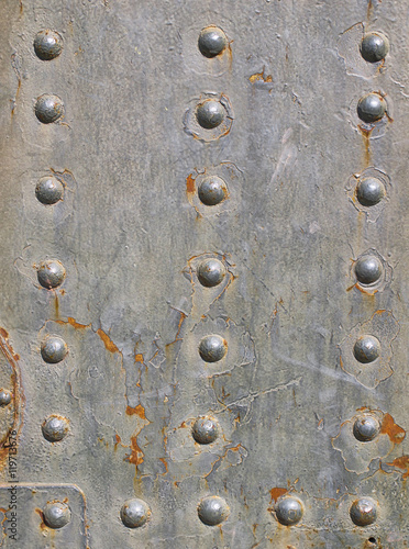 metal surface with rivets
