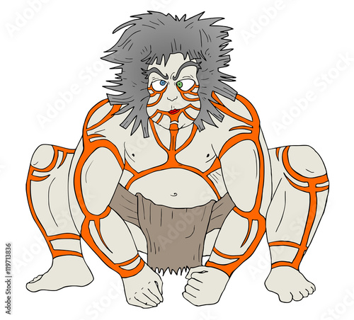 barbarian primate man draw