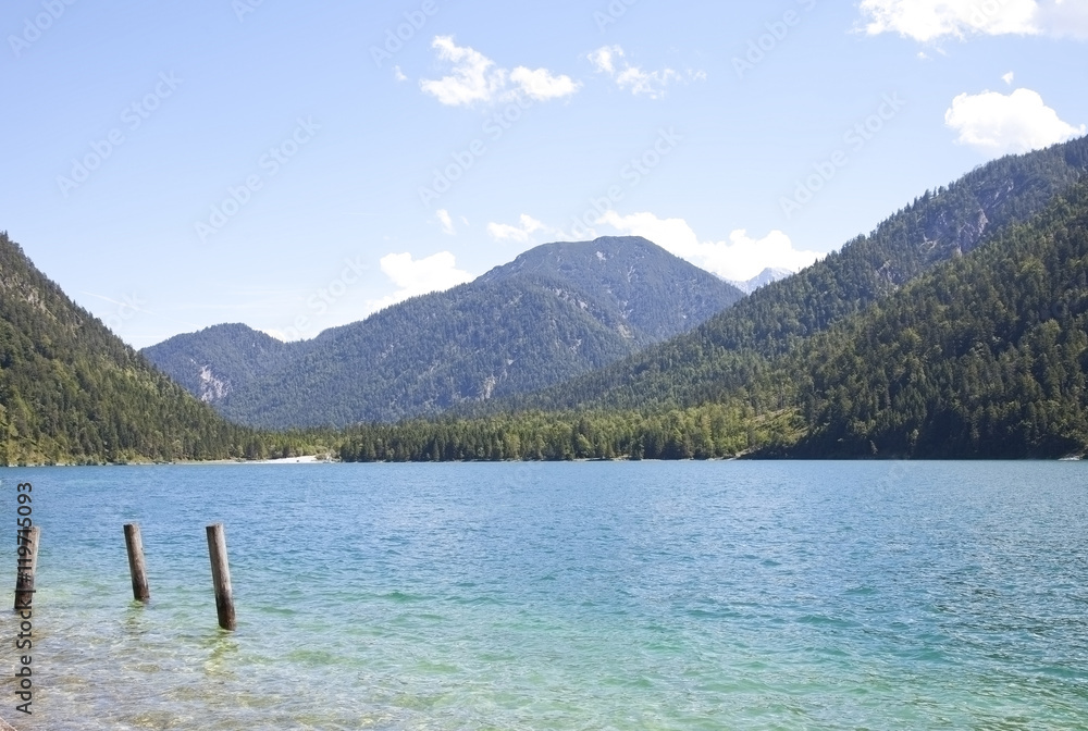 View at beautiful lake Heiterwangersee in Tirol, Austria, Europe