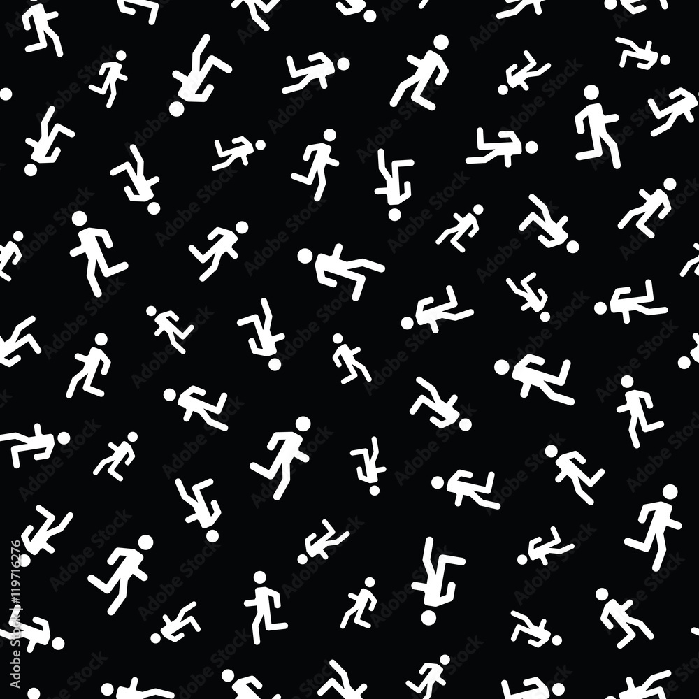 Running man seamless pattern