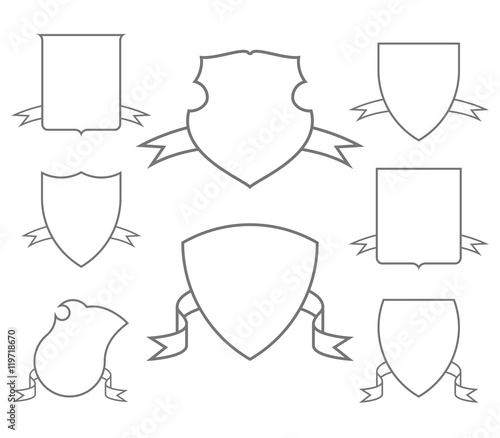 Escutcheons for coat of arms set photo