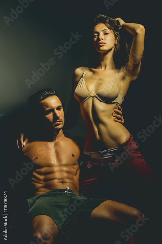Obraz na plátně sexy young couple in studio