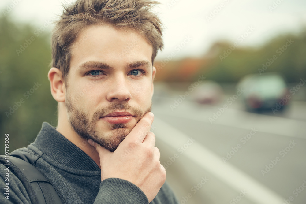 Young bearded charming man Young bearded charming man