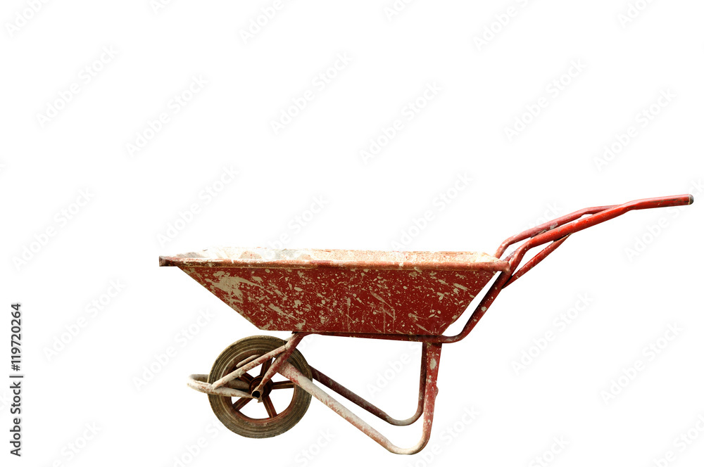 Industrial wheelbarrow isolated, with clipping path Industrial wheelbarrow isolated, with clipping path