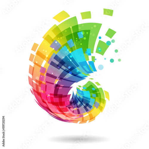 Abstract element, multicolored design concept