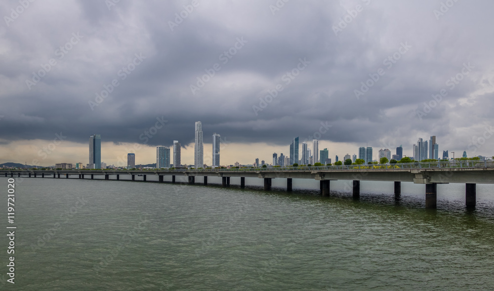 Panama City Skyline and Cinta Costera - Panama City, Panama Panama City Skyline and Cinta Costera - Panama City, Panama