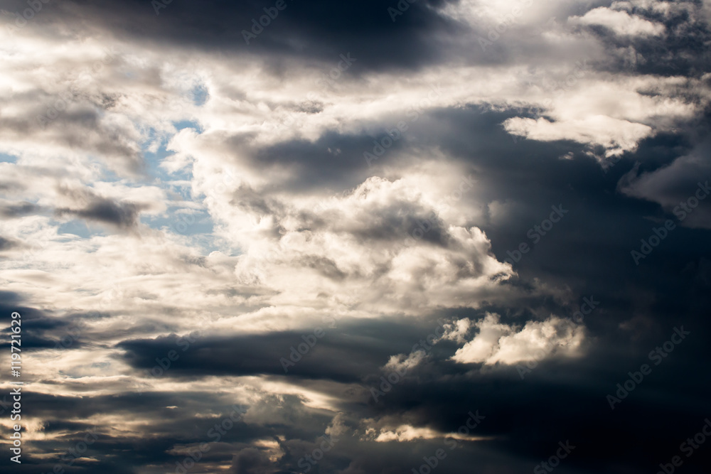 Fototapeta premium colorful dramatic sky with cloud at sunset