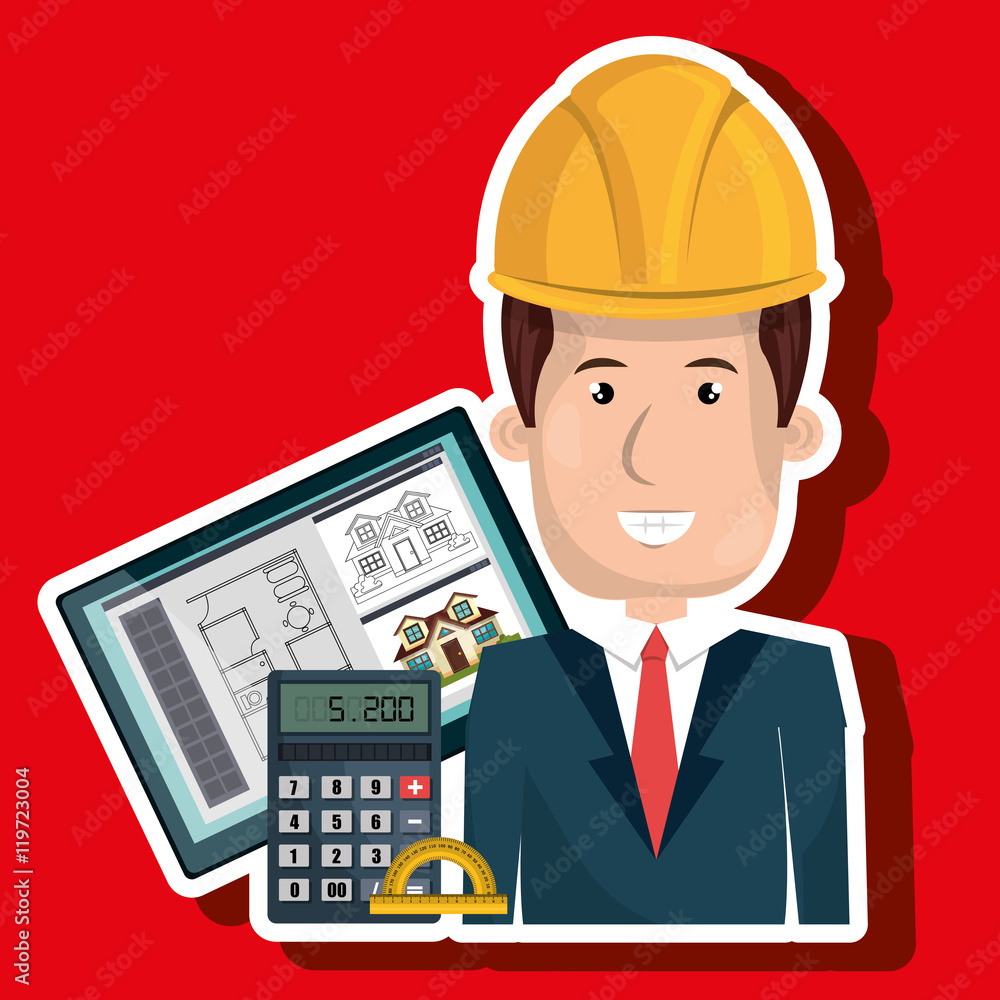 man architect protractor calculator vector illustration icon eps 10 man architect protractor calculator vector illustration icon eps 10