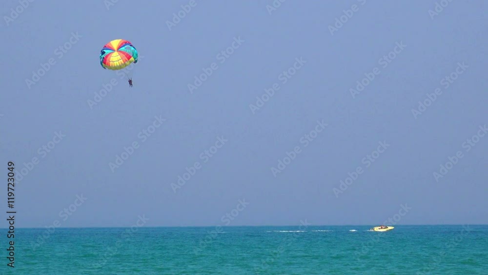 Parasailing, Parascending - Extreme Sports, wide angle shot Parasailing, Parascending - Extreme Sports, wide angle shot