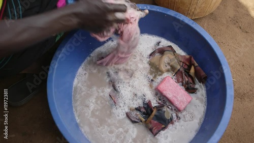 Laundry done by hand in South Sudan