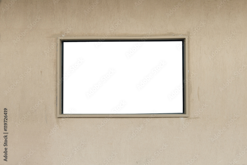 Large blank billboard on a street wall, banners with room to add your own text Large blank billboard on a street wall, banners with room to add your own text