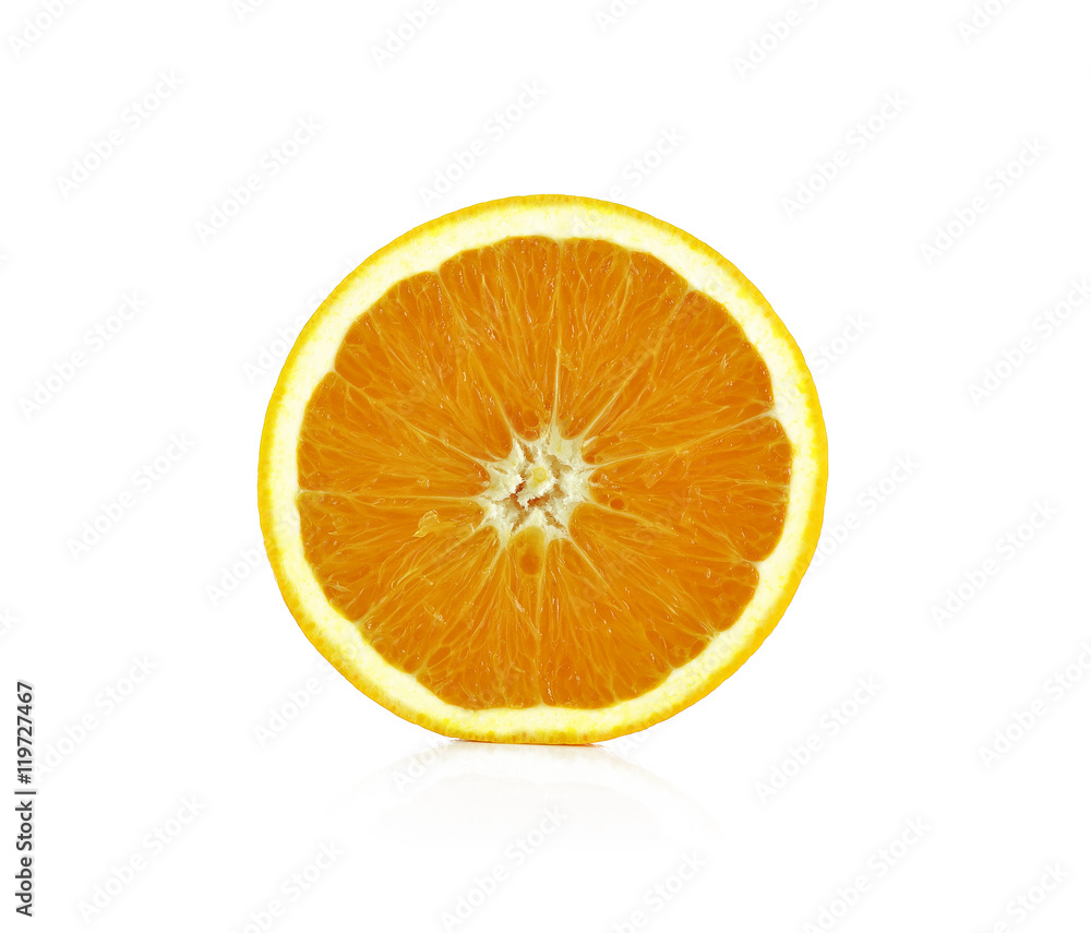 Slice of fresh orange isolated on white background Slice of fresh orange isolated on white background
