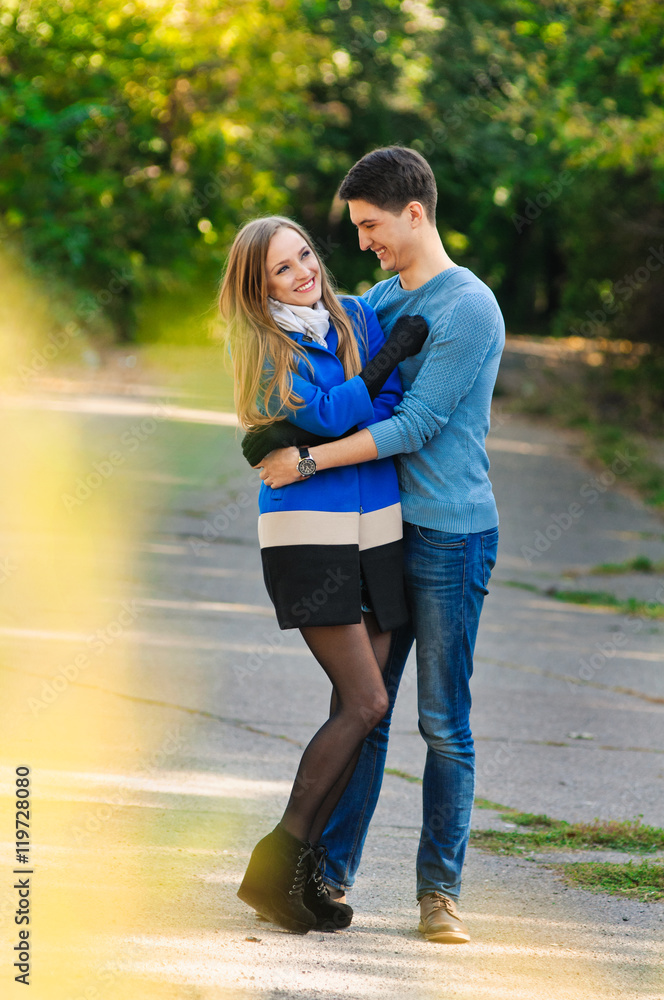 Fototapeta premium Falling in love. couple lovers autumn