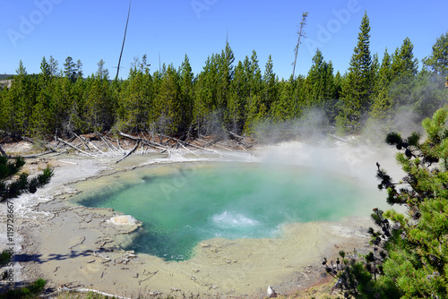 Geothermal activity at Yellowstone National Park, a huge supervolcano in Wyoming, USA