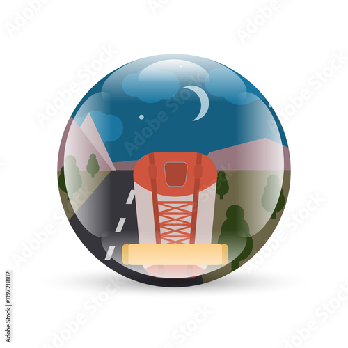 Landscape background Hitchhiker badge