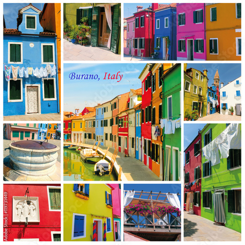 Collage of Burano  Venice