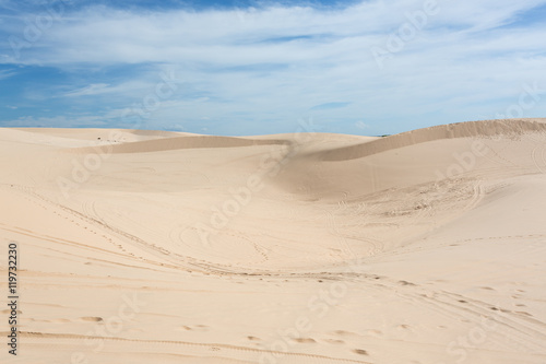 white sand dune desert in Mui Ne  Vietnam