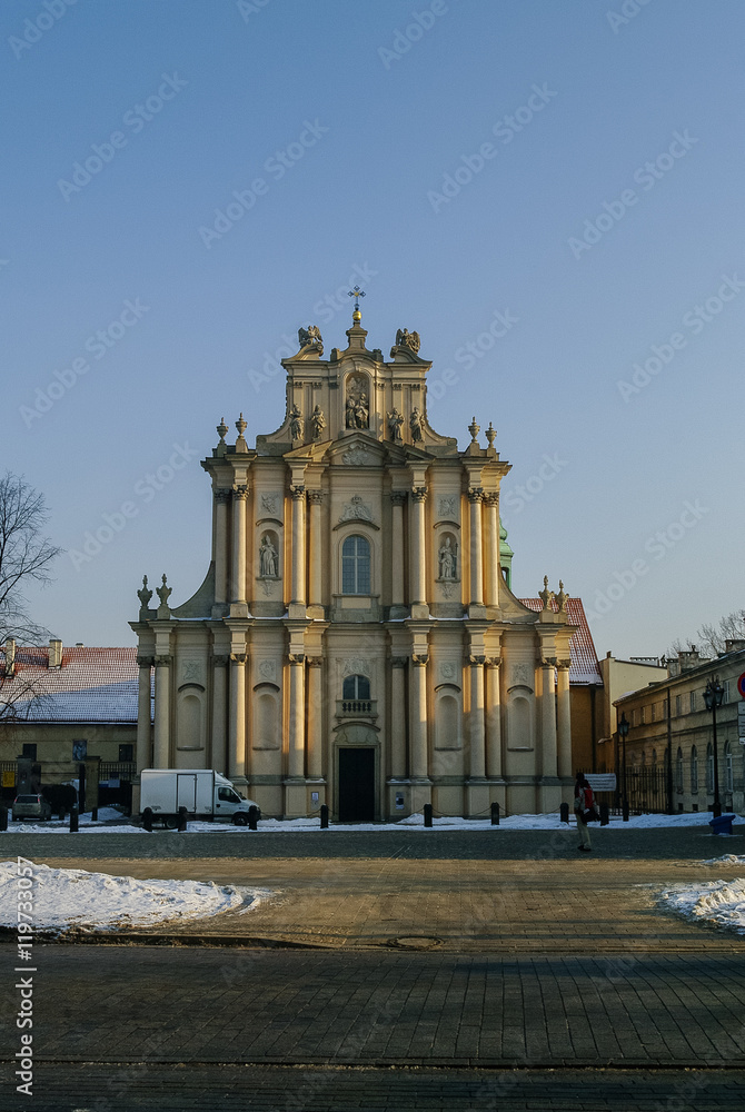 Obraz premium Church of the Assumption of the Virgin Mary and St. Joseph (Carmelite Church) in Warsaw, Poland