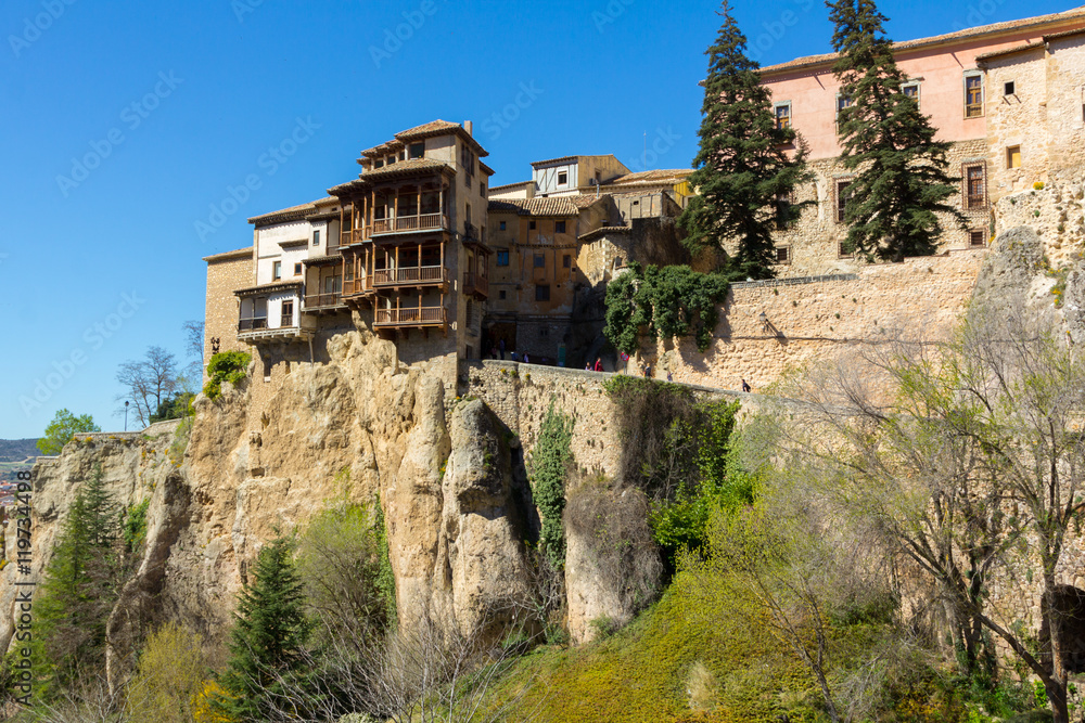 Naklejka premium Famous hanging houses of Cuenca in Spain
