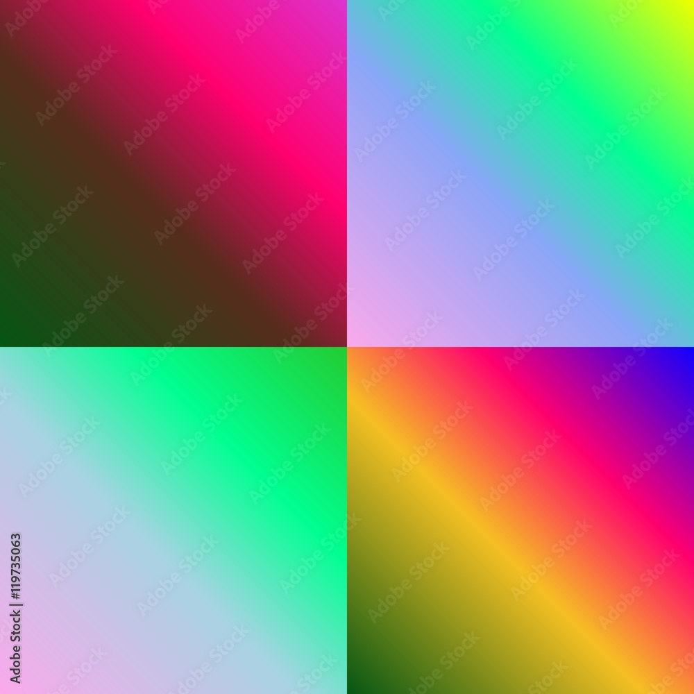 Set of four colorful smooth gradient background.