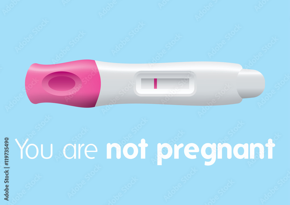 Negative pregnancy test isolated flat design vector illustration Negative pregnancy test isolated flat design vector illustration