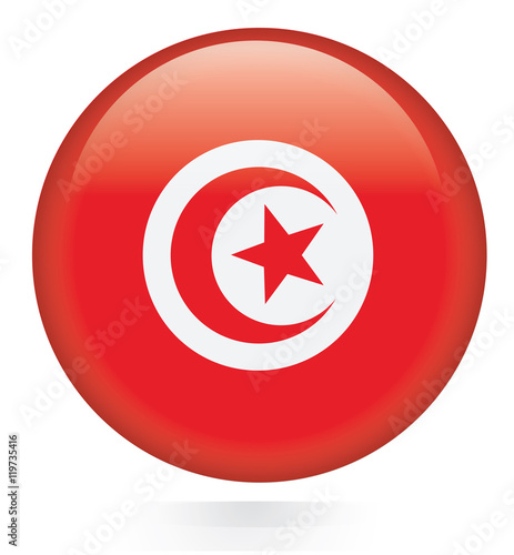 Free Download Tunisia Flag glossy button  - GFXLoad