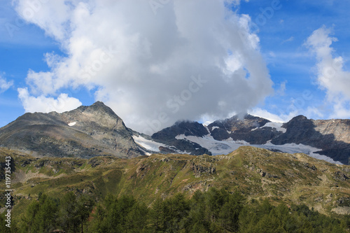 paesaggio alpino dal passo del Bernina