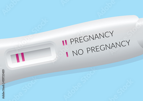 Positive pregnancy test isolated flat design vector illustration