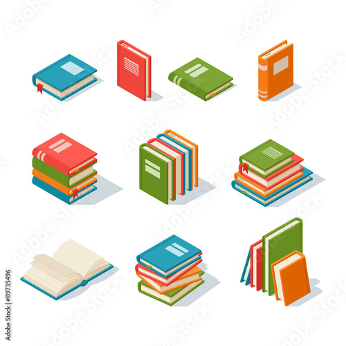 Isometric book icon vector illustration.