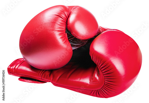 leather boxing gloves red isolated  © OlegDoroshin