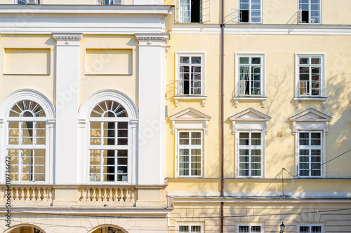 Facade of old europian building.