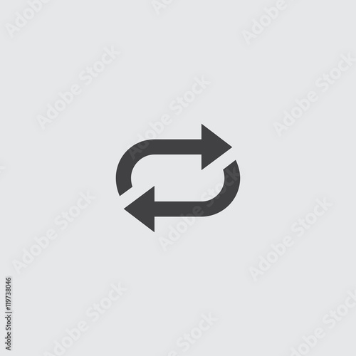 Auto play icon in a flat design in black color. Vector illustration eps10