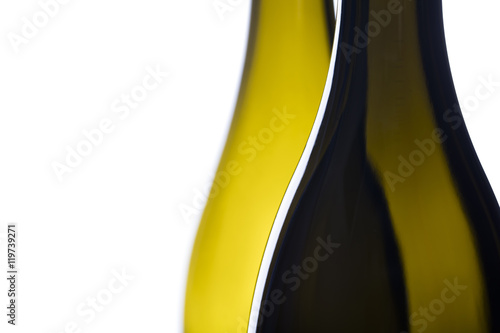 Backlit wine bottles