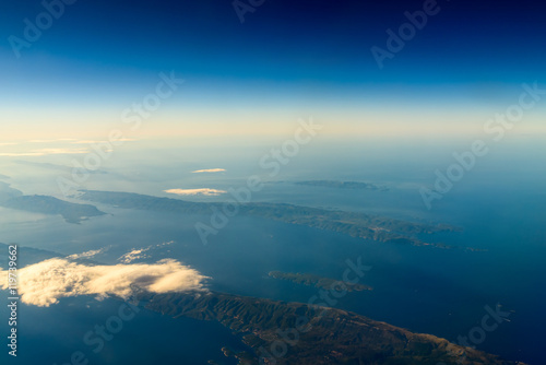 Fototapeta Naklejka Na Ścianę i Meble -  Earth Islands And Mediterranean Sea At 10.000m Altitude Above Ground