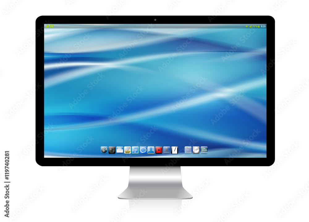 Modern computer on white background 3D rendering Modern computer on white background 3D rendering