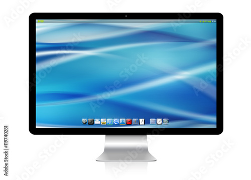 Modern computer on white background 3D rendering