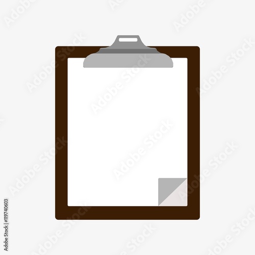 Blank wooden clipboard with paper