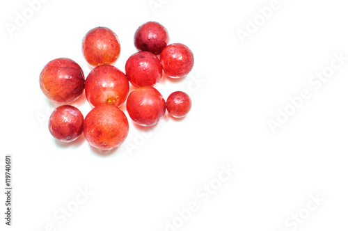 Small Red Grape White Background