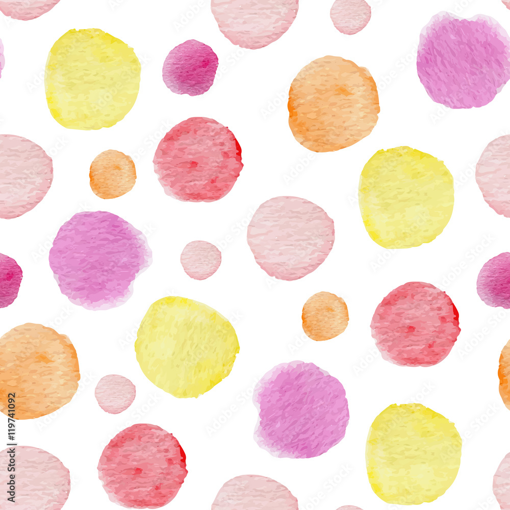 Pattern with round watercolor blots Pattern with round watercolor blots
