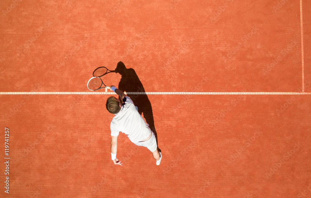 Φωτογραφία Top view of male tennis player