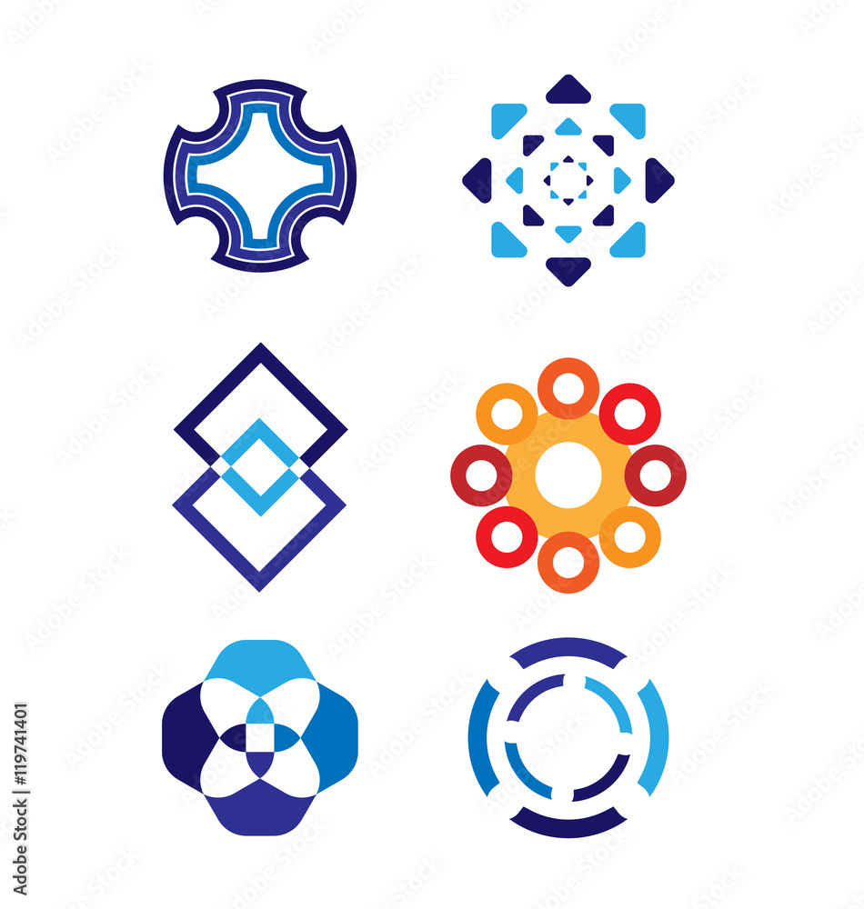 Obraz premium Abstract Vector Logo Set Design Template. Creative Concept Icons