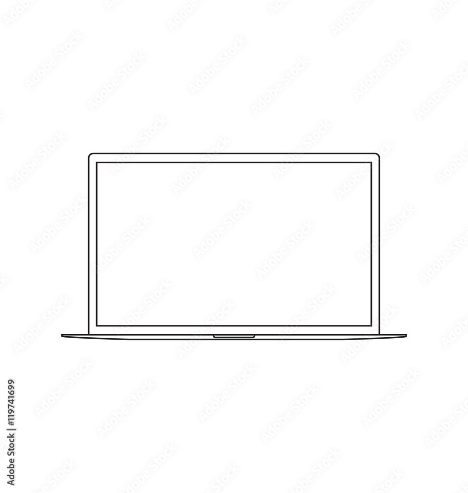 Vector Laptop isolated on white background Vector Laptop isolated on white background